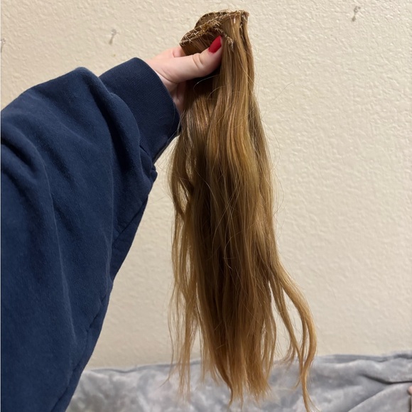 Women's KOVI Dark Strawberry Blonde 100% Human Hair Weft Extensions - 14" - Picture 3 of 7